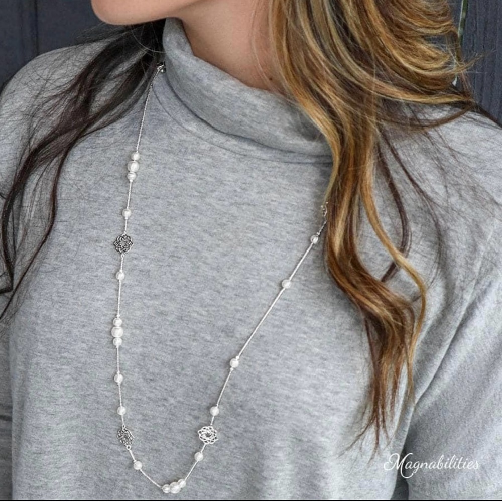 Magnabilities Moroccan and Pearl Silver Necklace